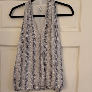 Joie  Grey and White dotted Sleeveless Blouse Sz s